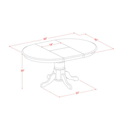 Extendable Dining Table with Butterfly Leaf in Solid Rubberwood, White