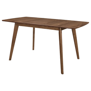 Extendable Dining Table with Butterfly Leaf, Walnut Veneer in Brown