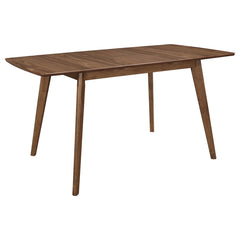 Extendable Dining Table with Butterfly Leaf, Walnut Veneer in Brown