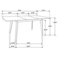 Extendable Dining Table with Butterfly Leaf, Walnut Veneer in Brown