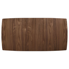 Extendable Dining Table with Butterfly Leaf, Walnut Veneer in Brown