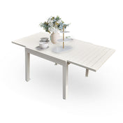 Extendable Outdoor Dining Table, Rectangular, Aluminum Top with Metal Frame