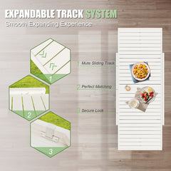 Extendable Outdoor Dining Table, Rectangular, Aluminum Top with Metal Frame