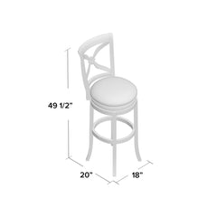 Extra Tall Swivel Bar Stool, Solid Wood Frame, Bourbon Upholstered Seat