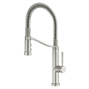 Pull Down Single Handle Kitchen Faucet in Stainless Steel