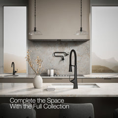 Kohler Graze Single-Handle Semi-Professional Kitchen Sink Faucet With 24-5/16-In Spout in Matte Black | product photo