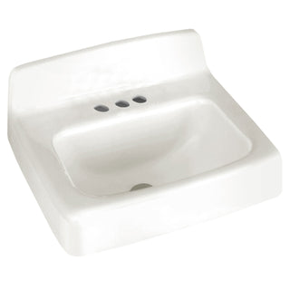 Regalyn 18'' White Vitreous China Square Bathroom Sink with Overflow