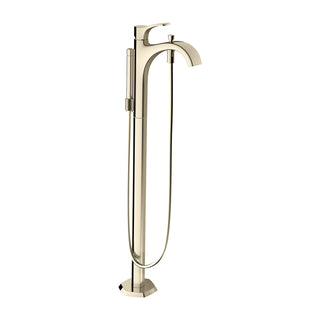 Locarno Single Handle Floor Mounted Freestanding Tub Filler Trim in Brushed Nickel