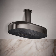Statement Oblong 14 in. Two-Function 1.75 Gpm Rainhead With Katalyst Air-Induction Technology in Vibrant Titanium | product photo