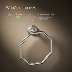 Kohler Pinstripe Wall Mounted Towel Ring | product photo