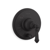 Artifacts Rite-Temp Pressure-Balancing Valve Trim With Push-Button Diverter And Lever Handle in Matte Black