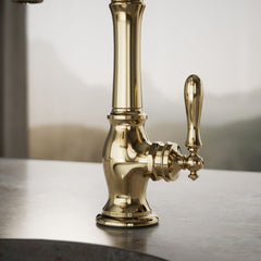 Artifacts Bar Faucet in Vibrant French Gold | detail photo