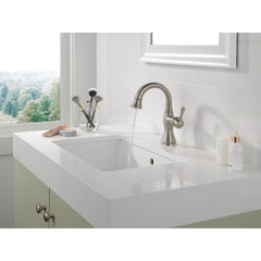 Cassidy Single Hole Pull Out Sprayer Bathroom Faucet, Single Handle Bathroom Sink Faucet in Silver | product photo