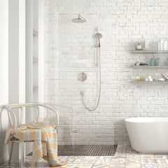 Raindance Thermostatic Complete Shower System with Rough-in Valve in Brushed Nickel | product photo