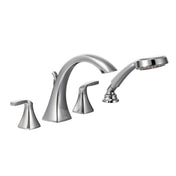 Voss Double Handle Deck Mounted Roman Tub Faucet Trim with Handshower in Chrome