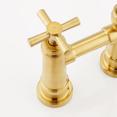 Ailey Bridge Kitchen Faucet with Side Spray in Brushed Gold | detail photo