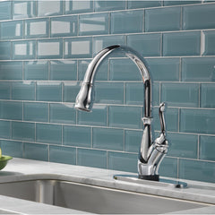 Leland Pull Down Sprayer Touch Kitchen Sink Faucet, Touch Control Kitchen Faucet in Chrome | product photo