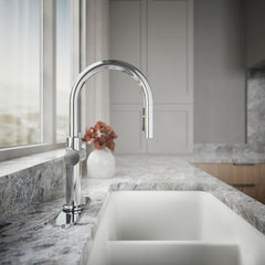 Kohler Crue Touchless Pull-Down Kitchen Sink Faucet with Voice Activation and Three-Function Sprayhead in Polished Chrome | product photo