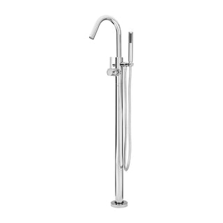 Single Handle Floor Mounted Freestanding Tub Filler Trim in Polished Chrome