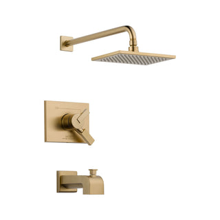 Vero Pressure-Balanced Tub and Shower Faucet Trim Kit with H2Okinetic Technology in Brilliance Champagne Bronze