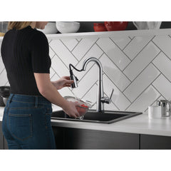 Essa Pull Down Sprayer Touch Bar Faucet, Single Handle Touch Prep Sink Faucet in Arctic Stainless | product photo