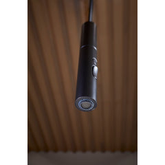 Kohler Purist Suspend Ceiling-Mount Kitchen Faucet Kit in Matte Black | detail photo