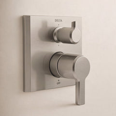 Pivotal 6.75” H x 7.12” W Faucet Trim in Lumicoat Stainless | product photo