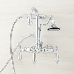 Pasaia Wall Mounted Tub Faucet with Hand Shower in Chrome | product photo