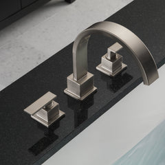 Vero Double Handle Deck Mounted Roman Tub Faucet Trim in Brilliance Stainless | product photo