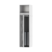 Xtrastoris Rock Recessed Toilet Brush Holder with Toilet Paper Holder & Tileable Door in Matte White