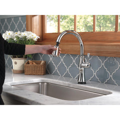 Cassidy Touch Kitchen Faucet Chrome, Chrome Kitchen Faucets with Pull Down Sprayer, Kitchen Sink Faucet, Touch Faucet, Touch2O Technology, Lumicoat Chrome | product photo