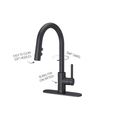 Stellen Pull Down Touchless Single Handle Kitchen Faucet in Matte Black | product photo