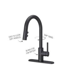 Stellen Pull Down Touchless Single Handle Kitchen Faucet in Matte Black