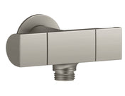 Exhale Wall-Mount Supply Elbow with Bracket and Volume Control in Vibrant Brushed Nickel