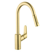 Focus Single Handle Kitchen Faucet in Brushed Gold/Optic