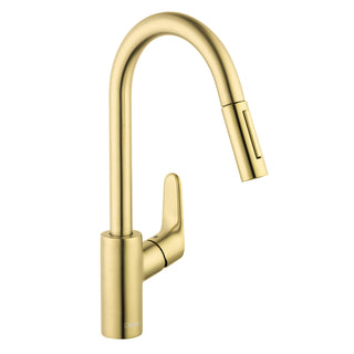 Focus Single Handle Kitchen Faucet in Brushed Gold/Optic