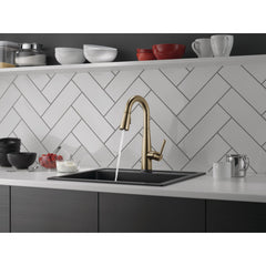 Essa Pull Down Sprayer Touch Bar Faucet, Single Handle Touch Prep Sink Faucet in Champagne Bronze | product photo