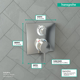 Ecostat Shower Valve Trim Only in Chrome