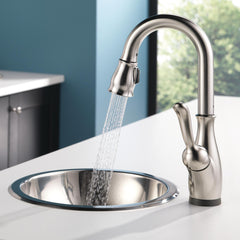 Leland Pull Down Touch Bar Faucet with Handles in Spotshield Stainless | product photo