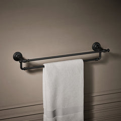 Artifacts Double 24" Wall Mounted Towel Bar in Matte Black | product photo