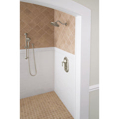 Wynford Posi-Temp with Built-in 3-Function Transfer Valve Trim Kit in Brushed Nickel | detail photo