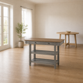 Scale | the island against a full floor-to-ceiling door in the oak dining room, true size