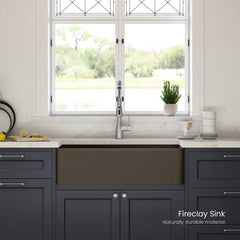 Farmhouse Kitchen Sink, Apron Front, Single Bowl, Fireclay, 36 Inch, Matte Black