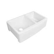 Farmhouse Kitchen Sink, Eclipse, Double Bowl 60/40 in White Ceramic