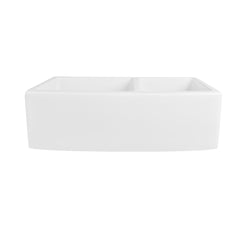 Farmhouse Kitchen Sink, Eclipse, 33 in. Double Bowl, Ceramic, White
