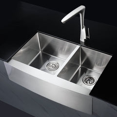 Farmhouse Kitchen Sink, Elysian, 32 in Single Bowl in Stainless Steel