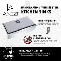 Farmhouse Kitchen Sink, Elysian, 36 in. Single Bowl in Brushed Satin