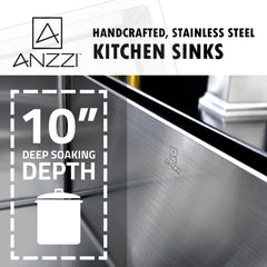 Farmhouse Kitchen Sink, Elysian, 36 in. Single Bowl in Brushed Satin