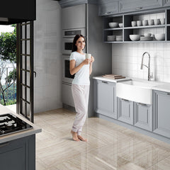 Farmhouse Kitchen Sink, Prisma, 36 in. Single Bowl in Matte White