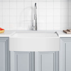 Farmhouse Kitchen Sink, Prisma, 36 in. Single Bowl in Matte White